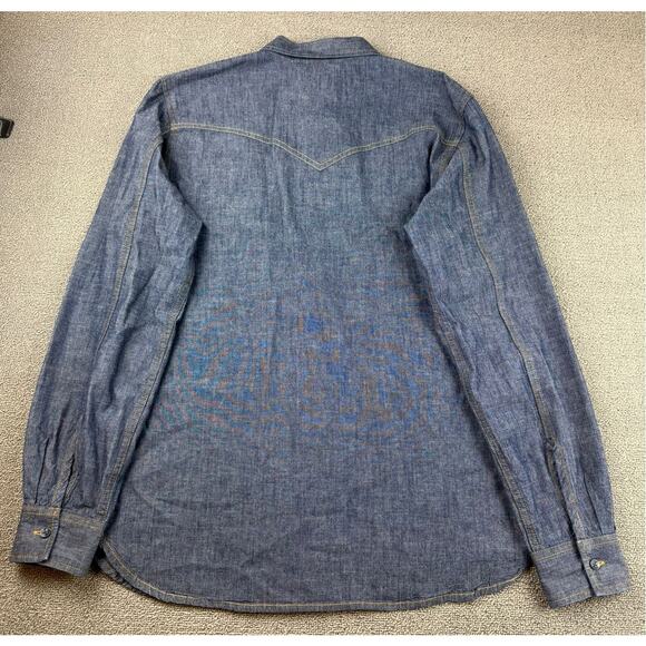 Vintage Levi's Men's Small Blue Denim Western Long Sleeve Button Down Shirt - Picture 2 of 10